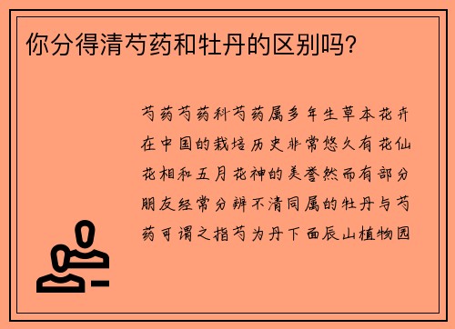 你分得清芍药和牡丹的区别吗？